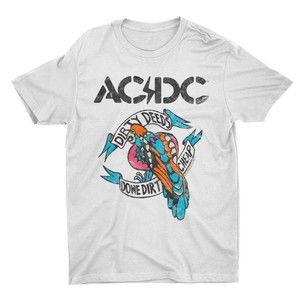 Colorful Dirty Deeds Done Dirt Cheap Tattoo Tee